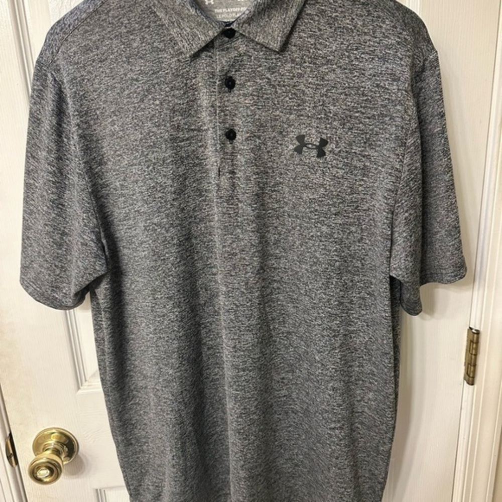 Under Armour Gray Polo Shirt with Soft Knit Fabric and Relaxed Fit